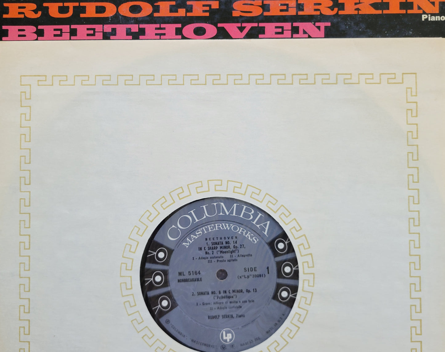 LP Record - Beethoven: Sonata, No. 14, No. 8, No. 23