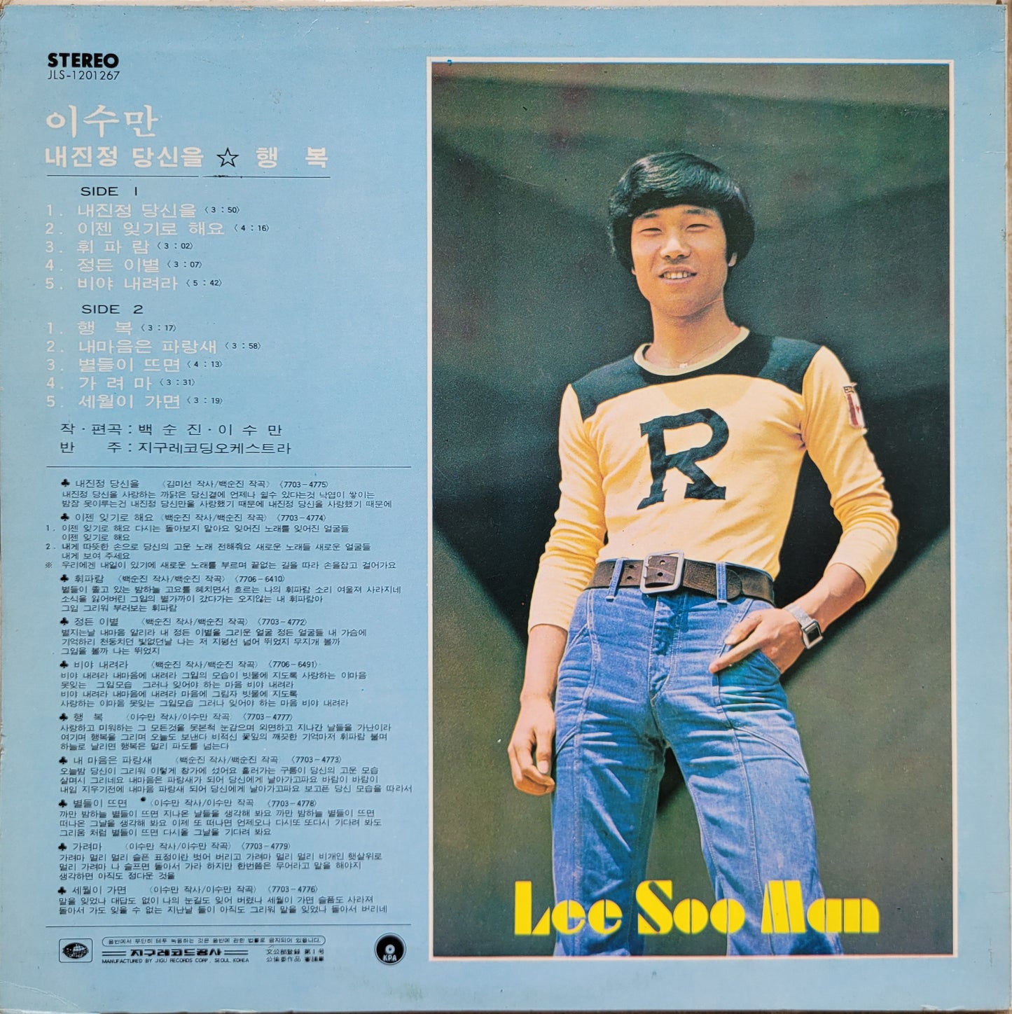 LP Record - Lee Soo Man (이수만) Korean Singer