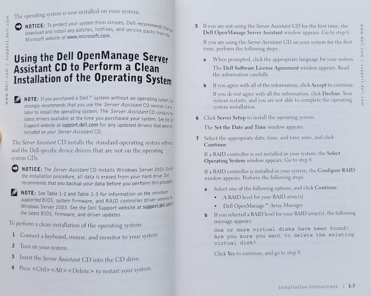 Vintage - Microsoft Windows Server 2003 Installation Instructions, 2003