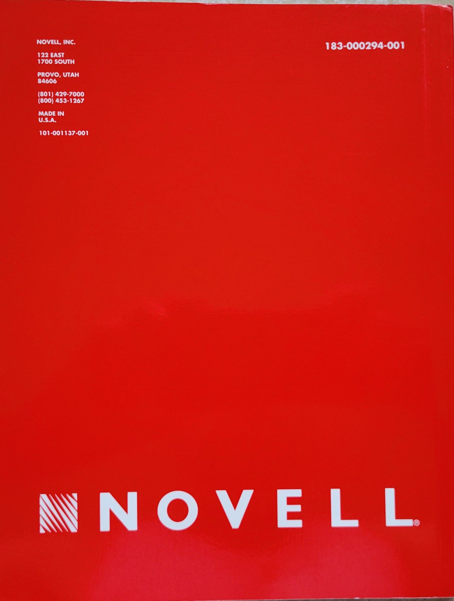 Vintage - NOVELL Netware Version 3.11 Concepts, 1991