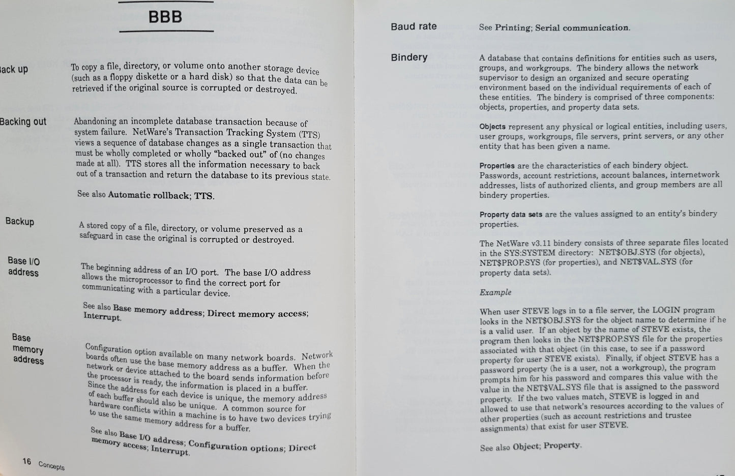 Vintage - NOVELL Netware Version 3.11 Concepts, 1991
