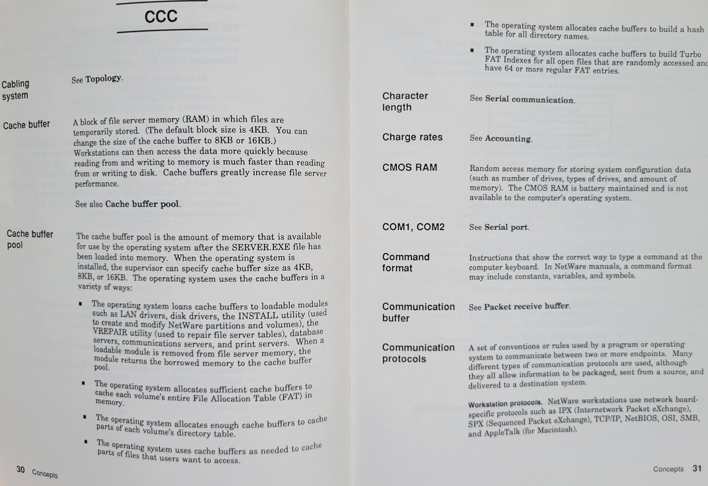 Vintage - NOVELL Netware Version 3.11 Concepts, 1991