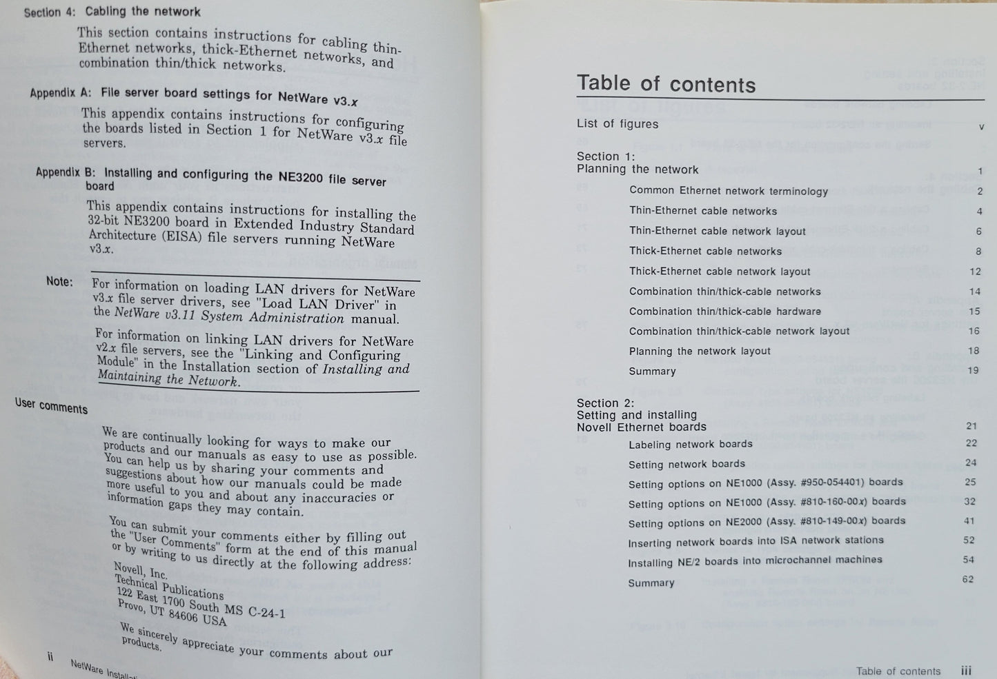 Vintage - NOVELL Netware Ethernet Supplement, 1991
