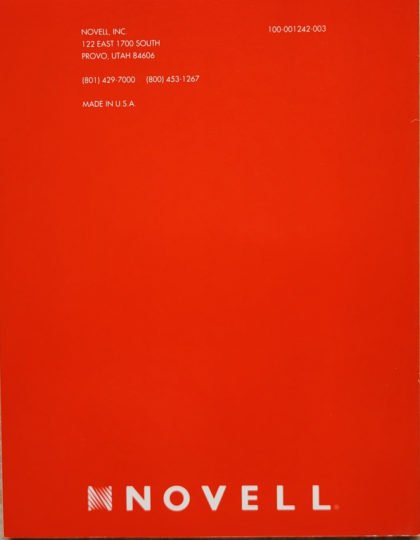 Vintage - NOVELL NetWare Reference Guide for NetView Operators