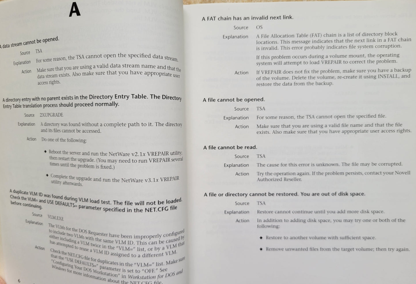 Vintage - NOVELL NetWare System Messages, Verion 3.12, 1993