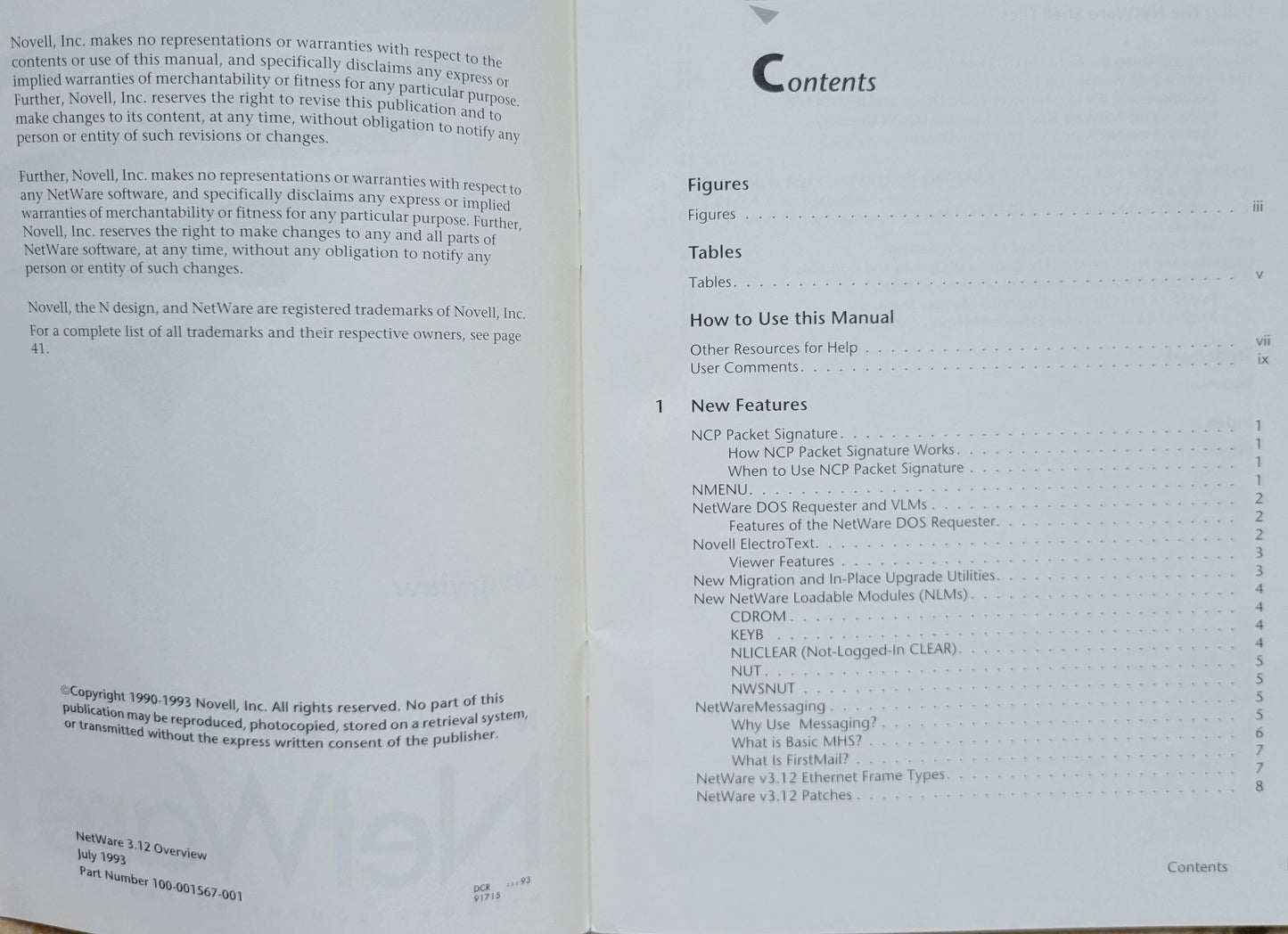 Vintage - NOVELL NetWare Overview, Version 3.12