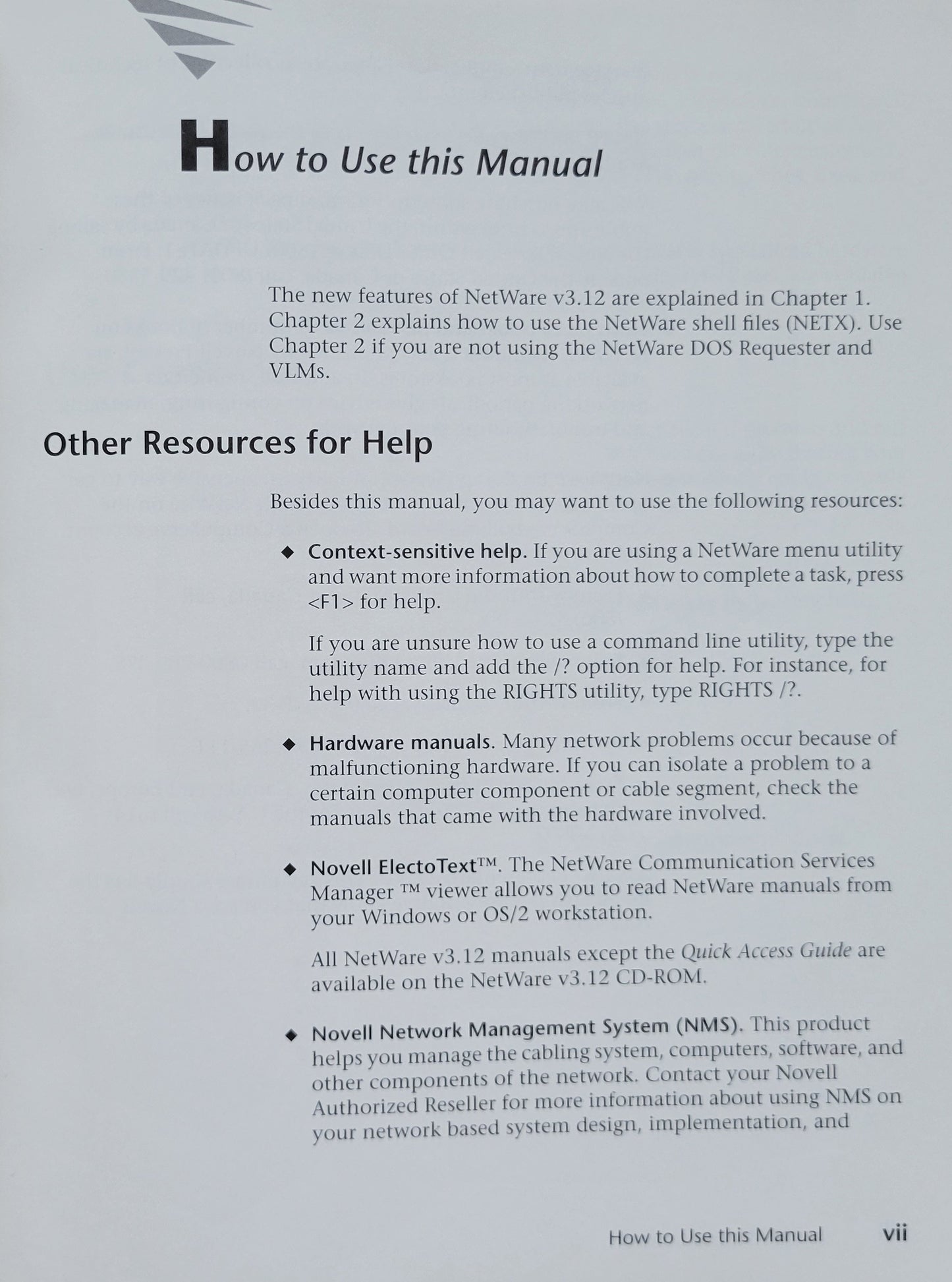 Vintage - NOVELL NetWare Overview, Version 3.12