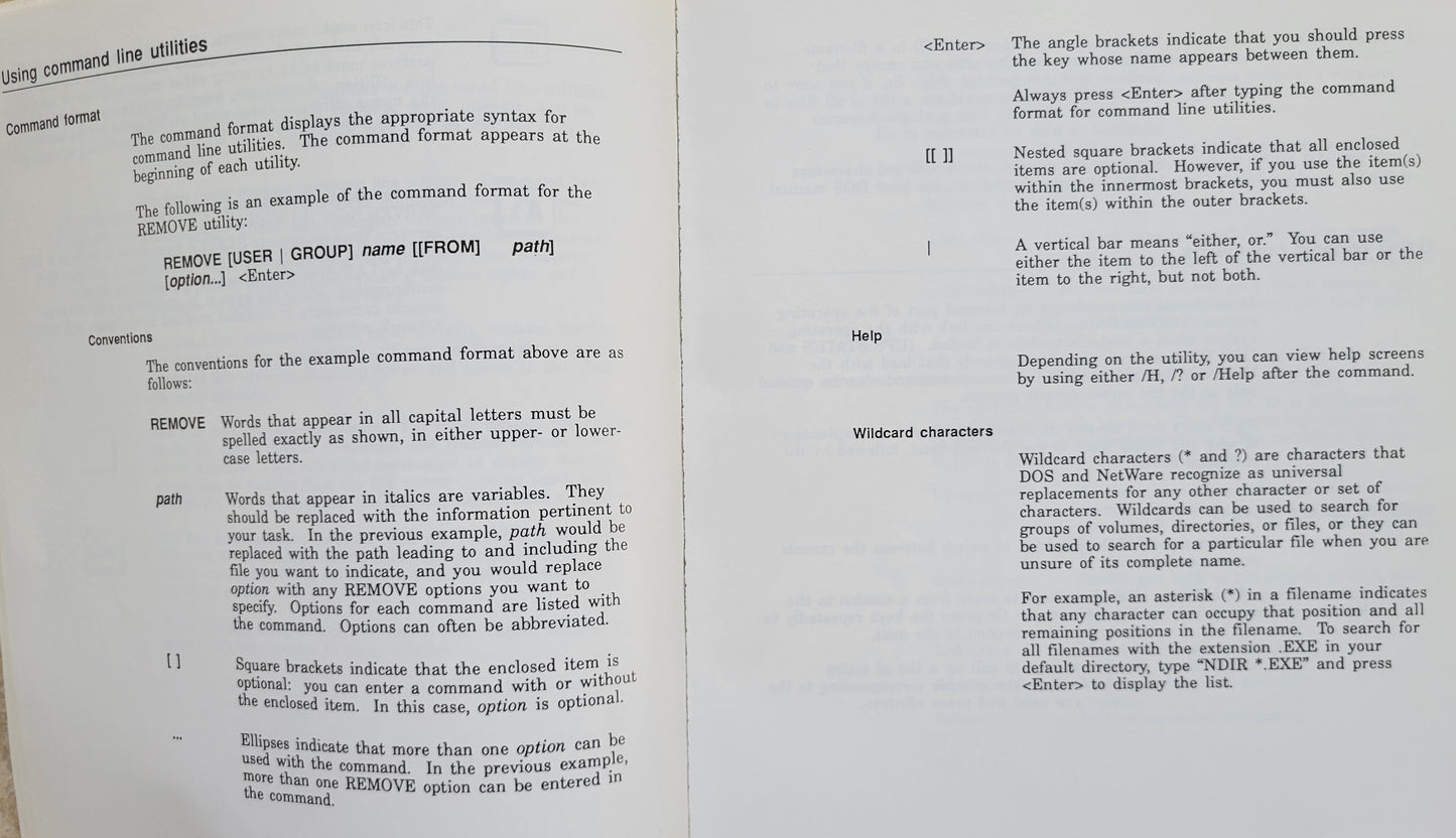 Vintage - NOVELL NetWare Utilities Reference, Version 3.11, 1991