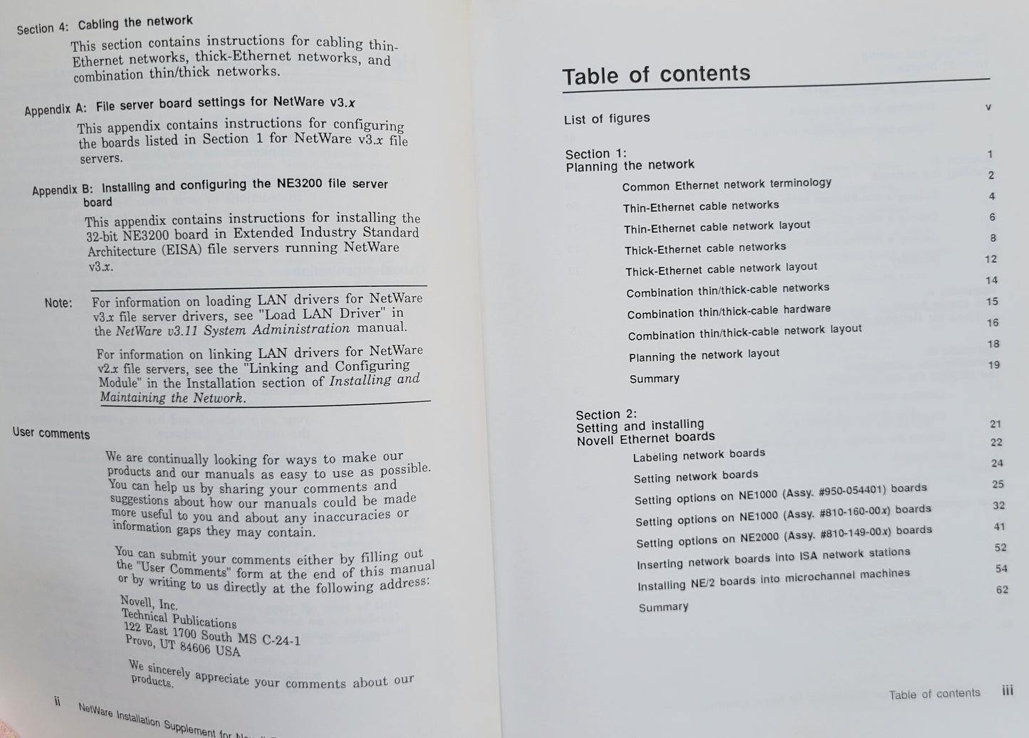 Vintage - NOVELL NetWare Installation Supplements