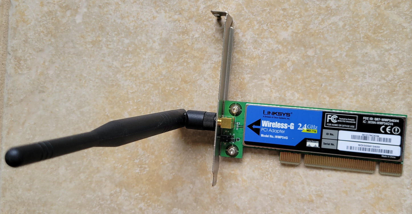 Linksys Wireless-G 2.4GHz 802.11g PCI Adapter Card WMP54G