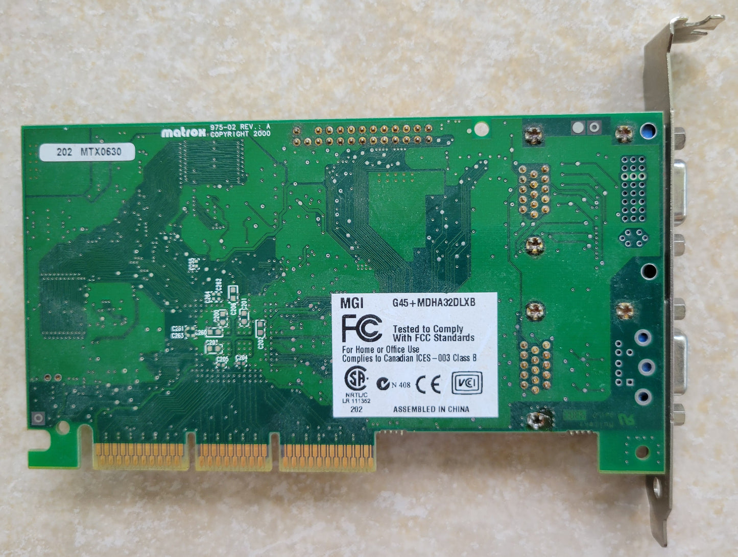 Matrox 202 MTx0630 Video Card
