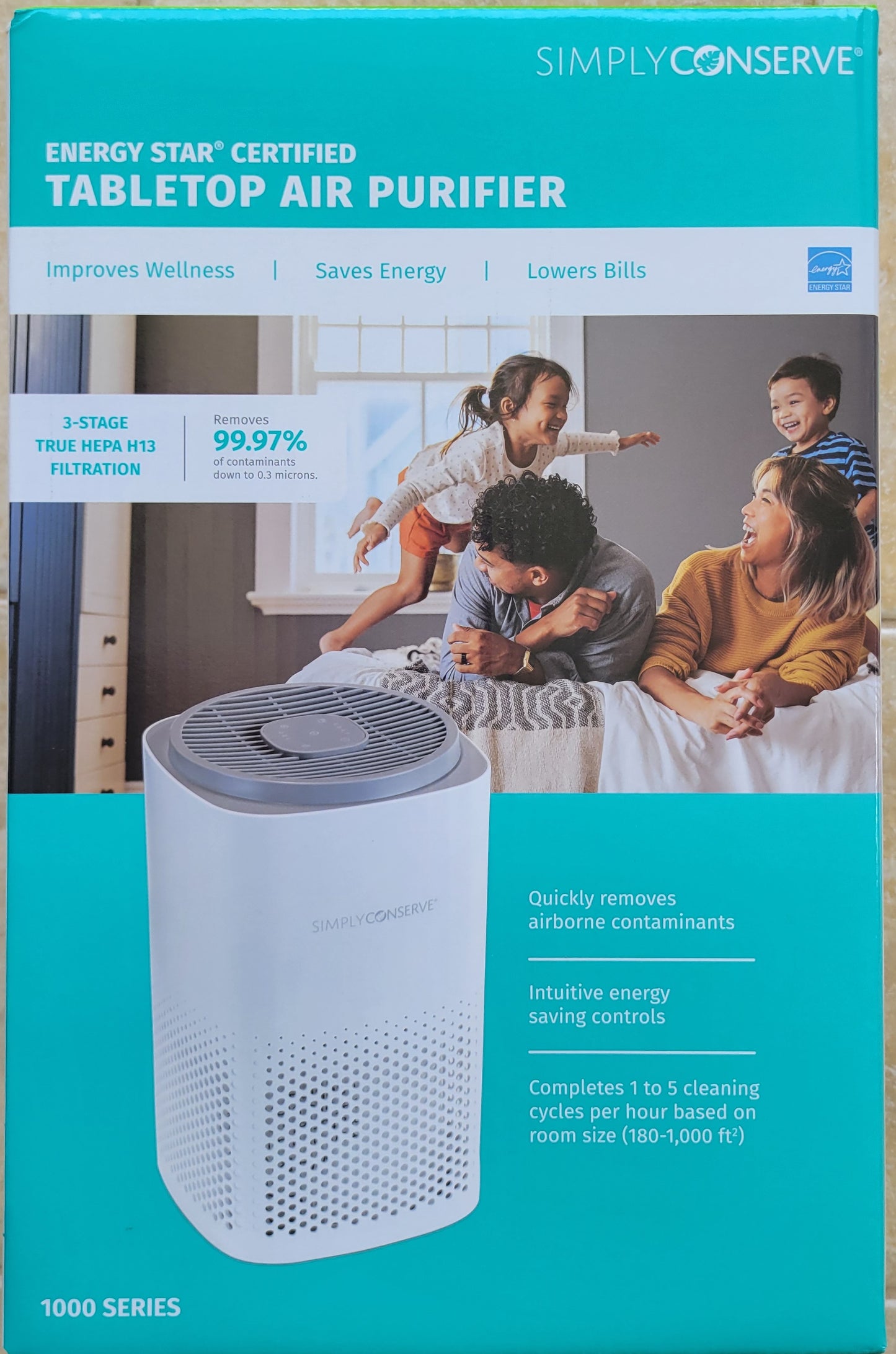 Simply Conserve Tabletop Air Purifier, Room Size: 180 sq. ft