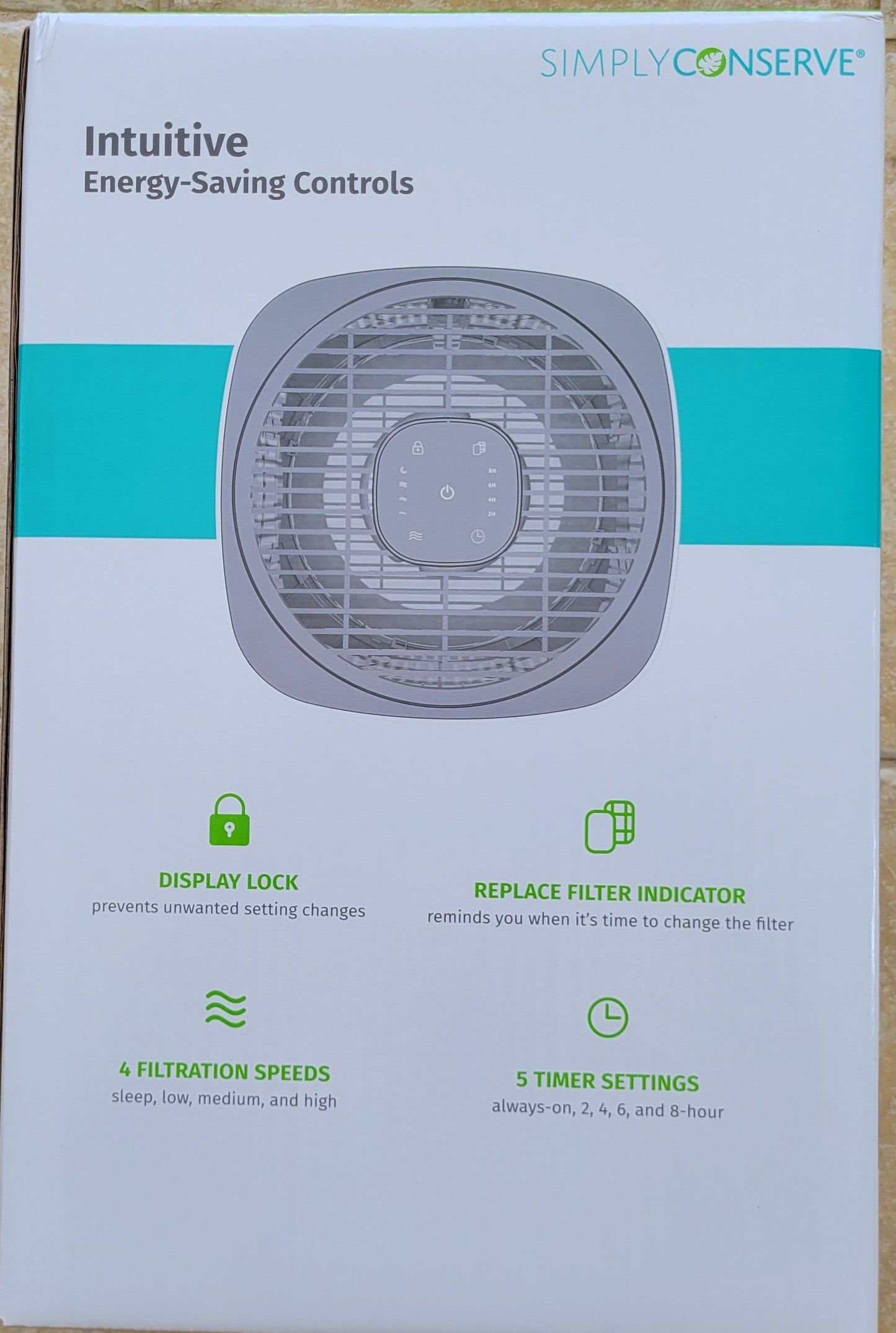 Simply Conserve Tabletop Air Purifier, Room Size: 180 sq. ft