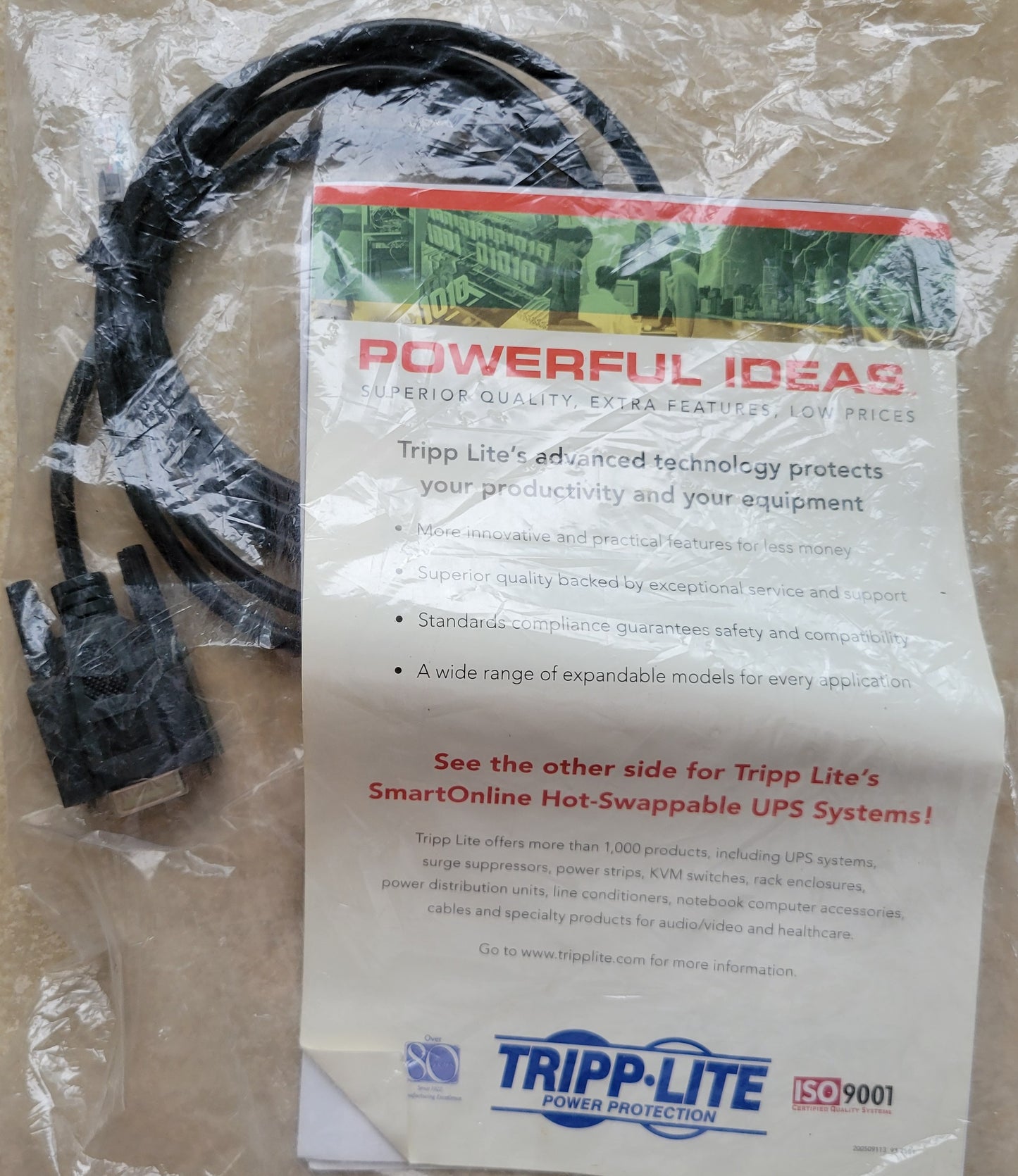 TRIPP LITE RJ45 to DB9F Serial Console Cable for UPS Battery