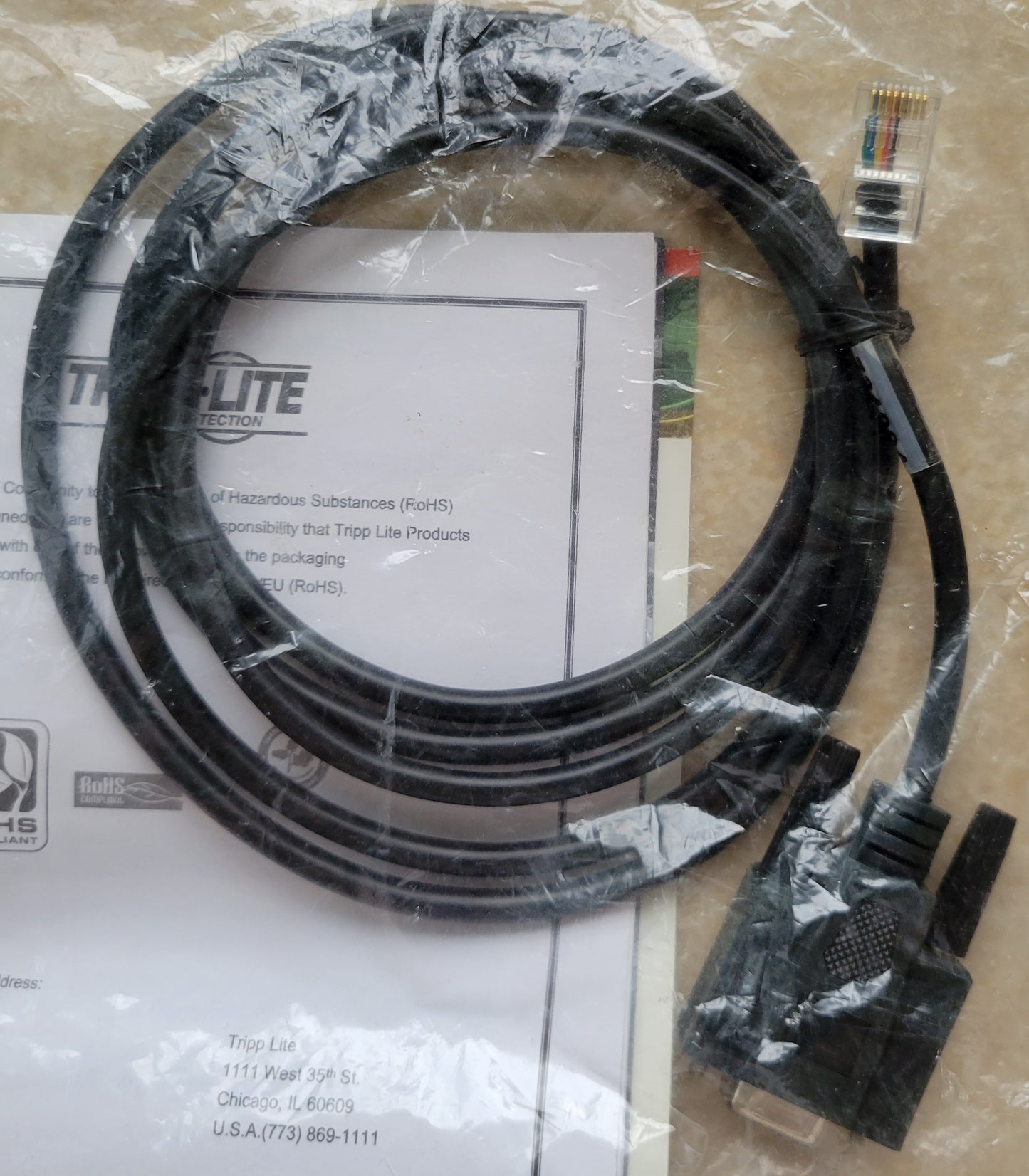 TRIPP LITE RJ45 to DB9F Serial Console Cable for UPS Battery