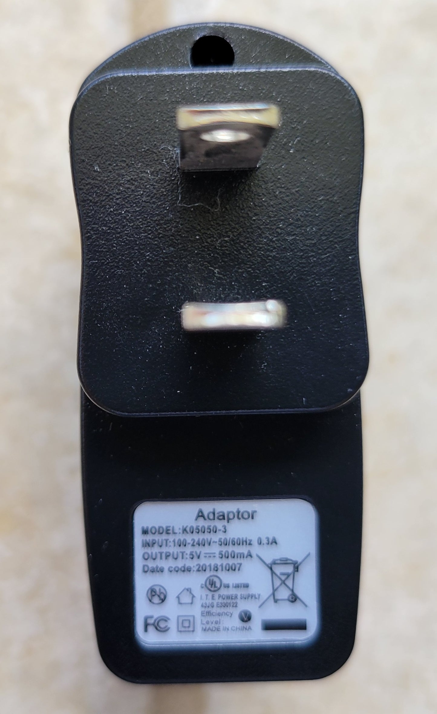 e. AC USB Adapter, 5V and 0.5A