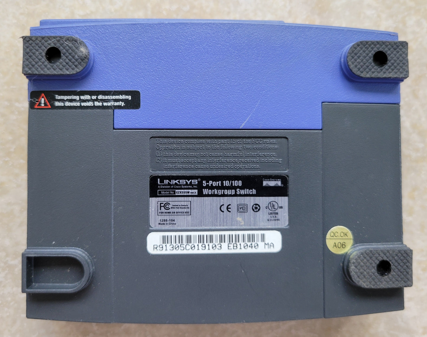 Linksys 10/100 5-Port Workgroup Switch, EZXS55W