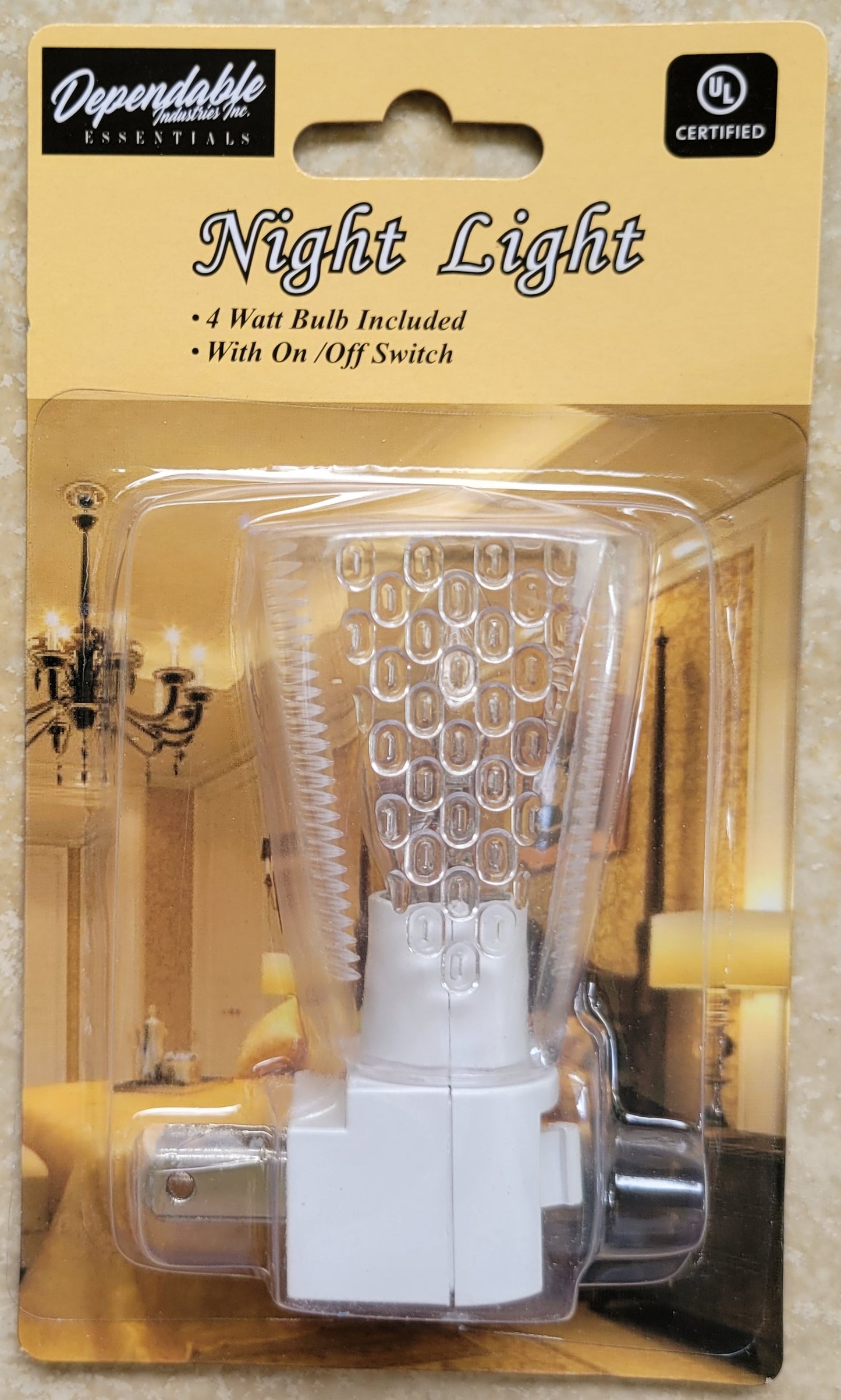 Night Light, 4 Watt Bulb with On/Off Switch