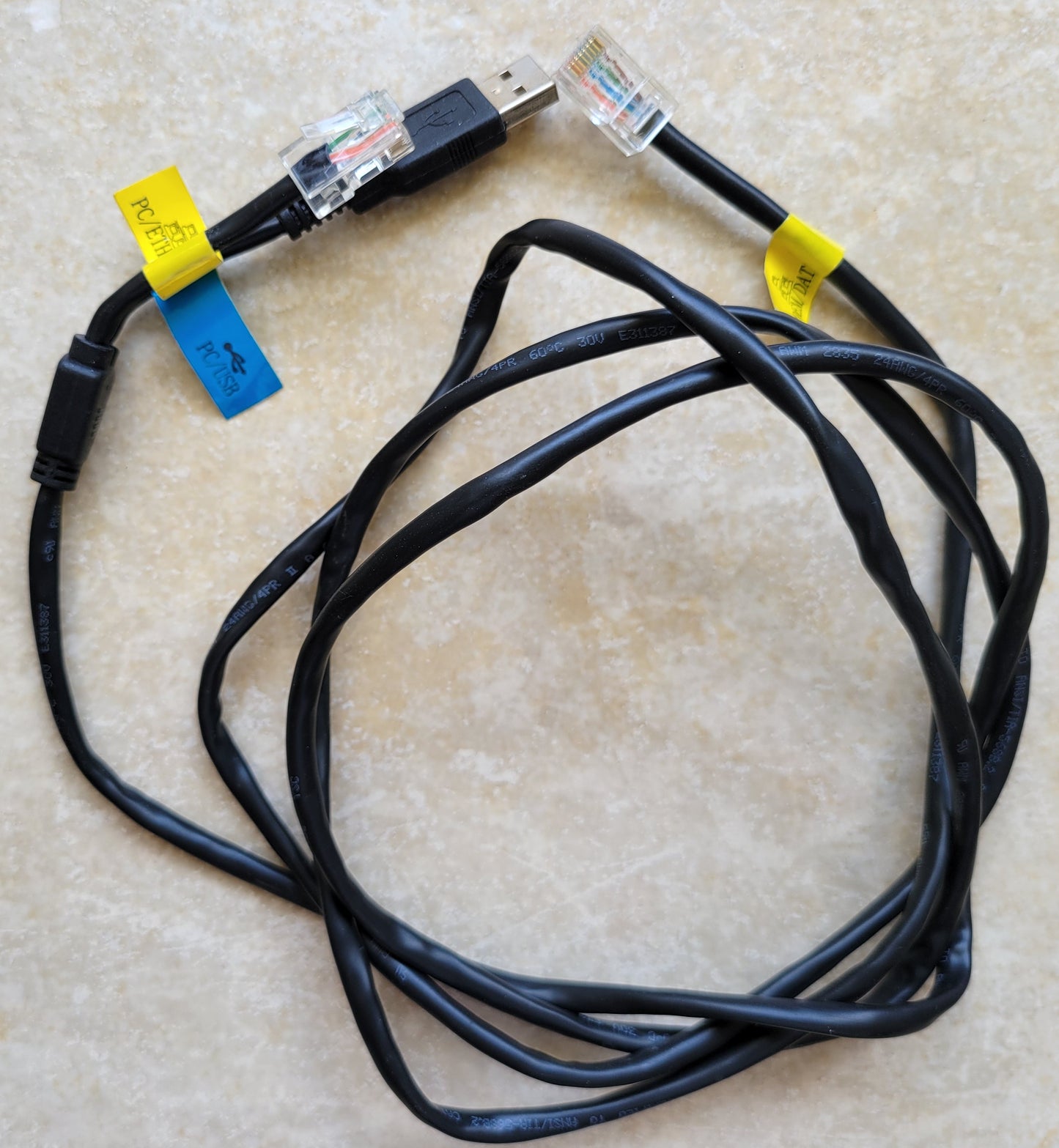 Two to One Combo Cable: (PC/Ethernet + PC/USB) and Modem/Data