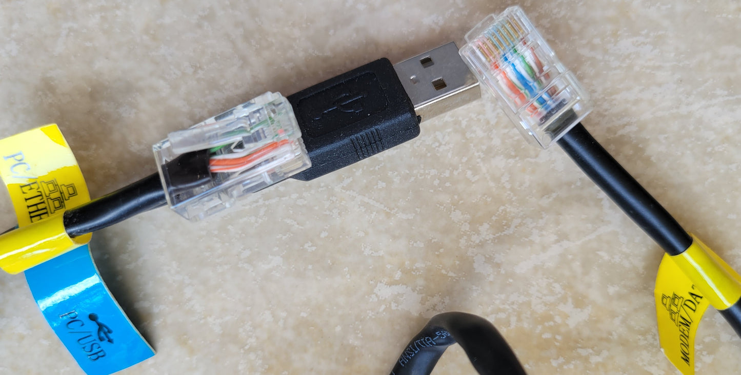 Two to One Combo Cable: (PC/Ethernet + PC/USB) and Modem/Data