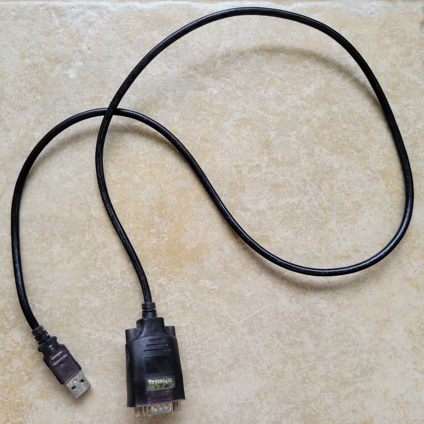 USB to Serial (9-Pin) DB-9 RS-232 Adapter Cable,  6 Feet, TX Power RX