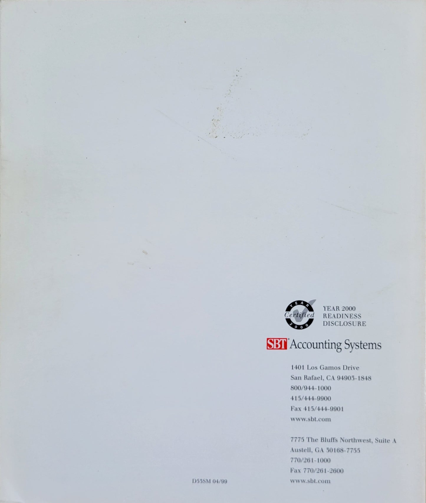 Vintage - SBT Pro Series 6.0 System Manager, 1999