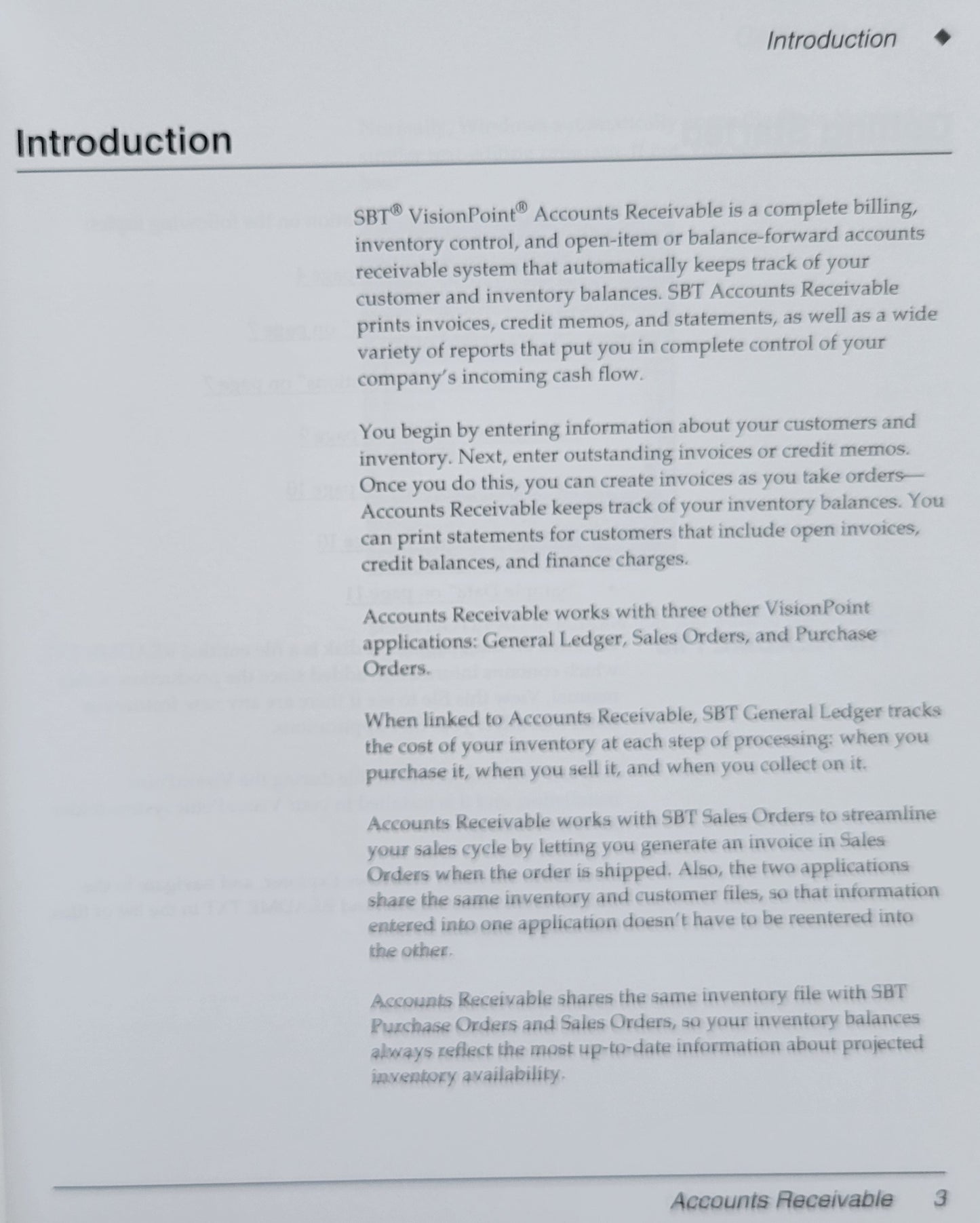 Vintage - SBT VisionPoint 10.0 Accounts Receivable