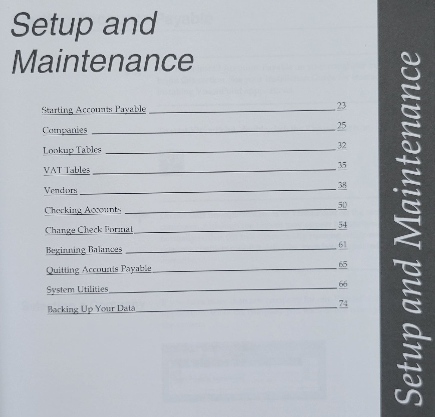 Vintage - SBT VisionPoint 10.0 Accounts Payable