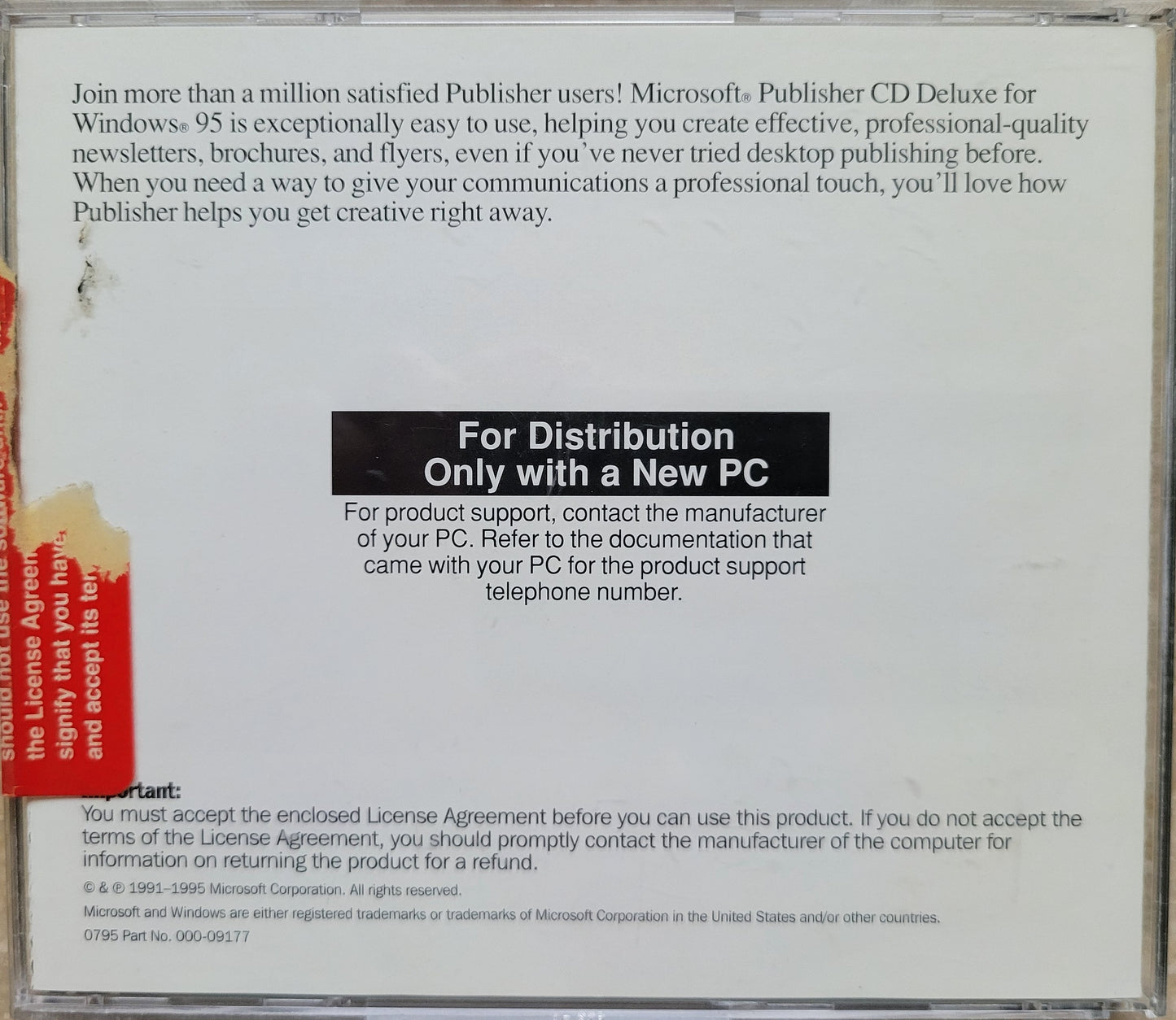 Vintage CD - Microsoft Publisher for Windows 95, 1995
