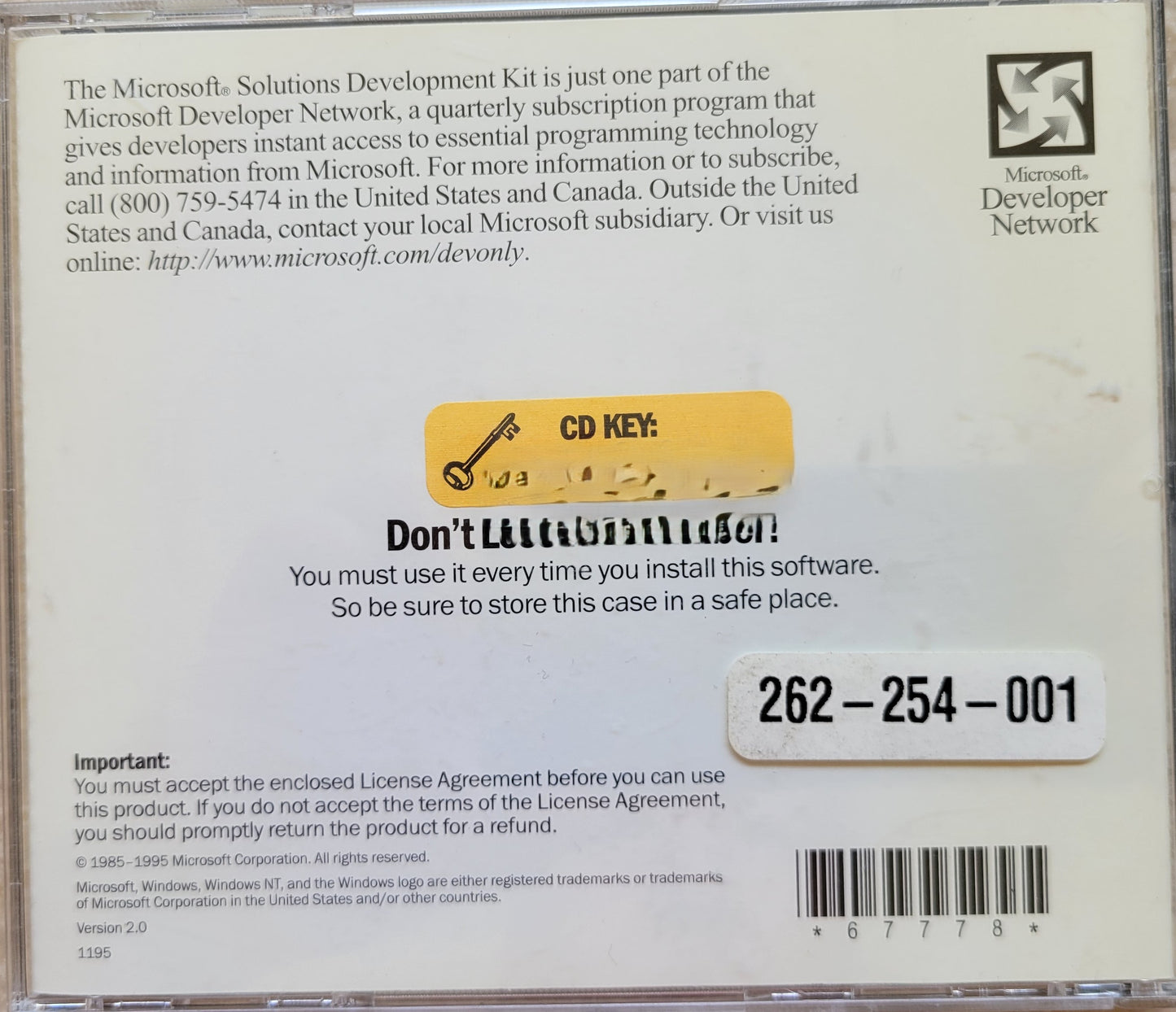 1. Microsoft Solutions Development Kit Software, 1995