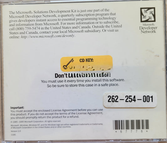 1. Microsoft Solutions Development Kit Software, 1995