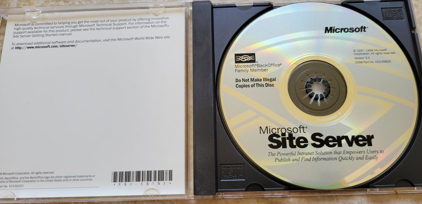Vintage CD - Microsoft Site Server Software