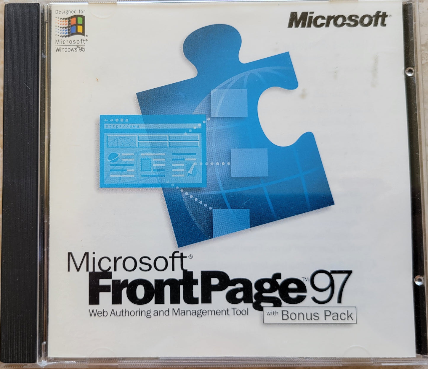 Vintage CD - Microsoft FrontPage 97 for Windows 95 with Bonus Pack, 1996