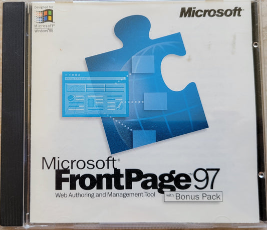 Vintage CD - Microsoft FrontPage 97 for Windows 95 with Bonus Pack, 1996