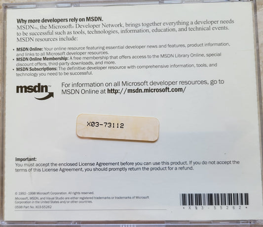 1. Microsoft Visual Studio 6.0 by MSDN Library, 2 CDs, 1998