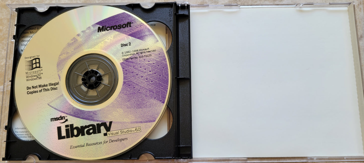 1. Microsoft Visual Studio 6.0 by MSDN Library, 2 CDs, 1998