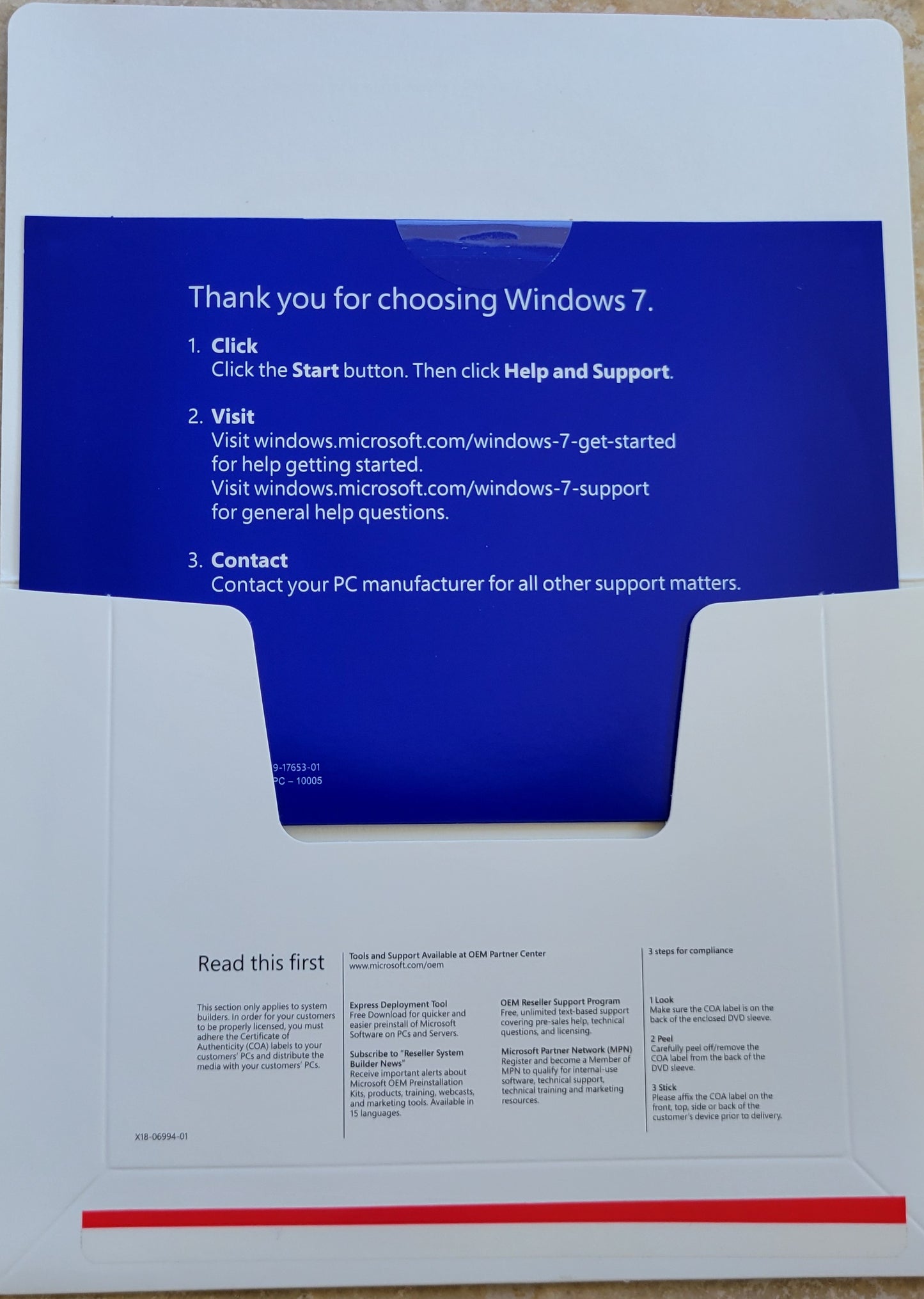 4. Microsoft Windows 7 SP1 X32 Bit, DVD is Sealed