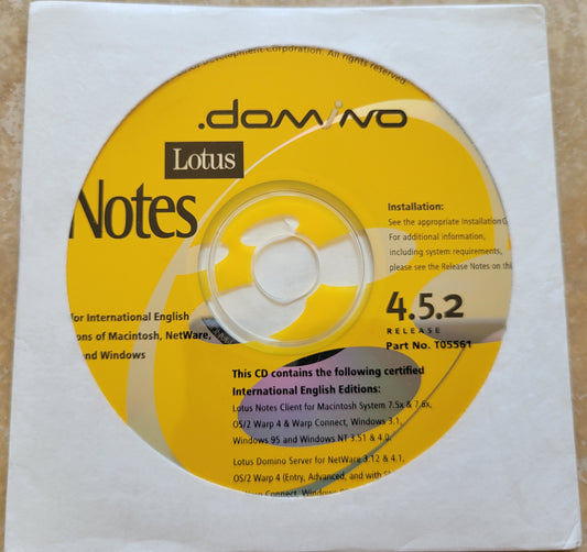 4. Vintage CD - Lotus Notes for Windows, Macintosh, NetWare, and OS/2