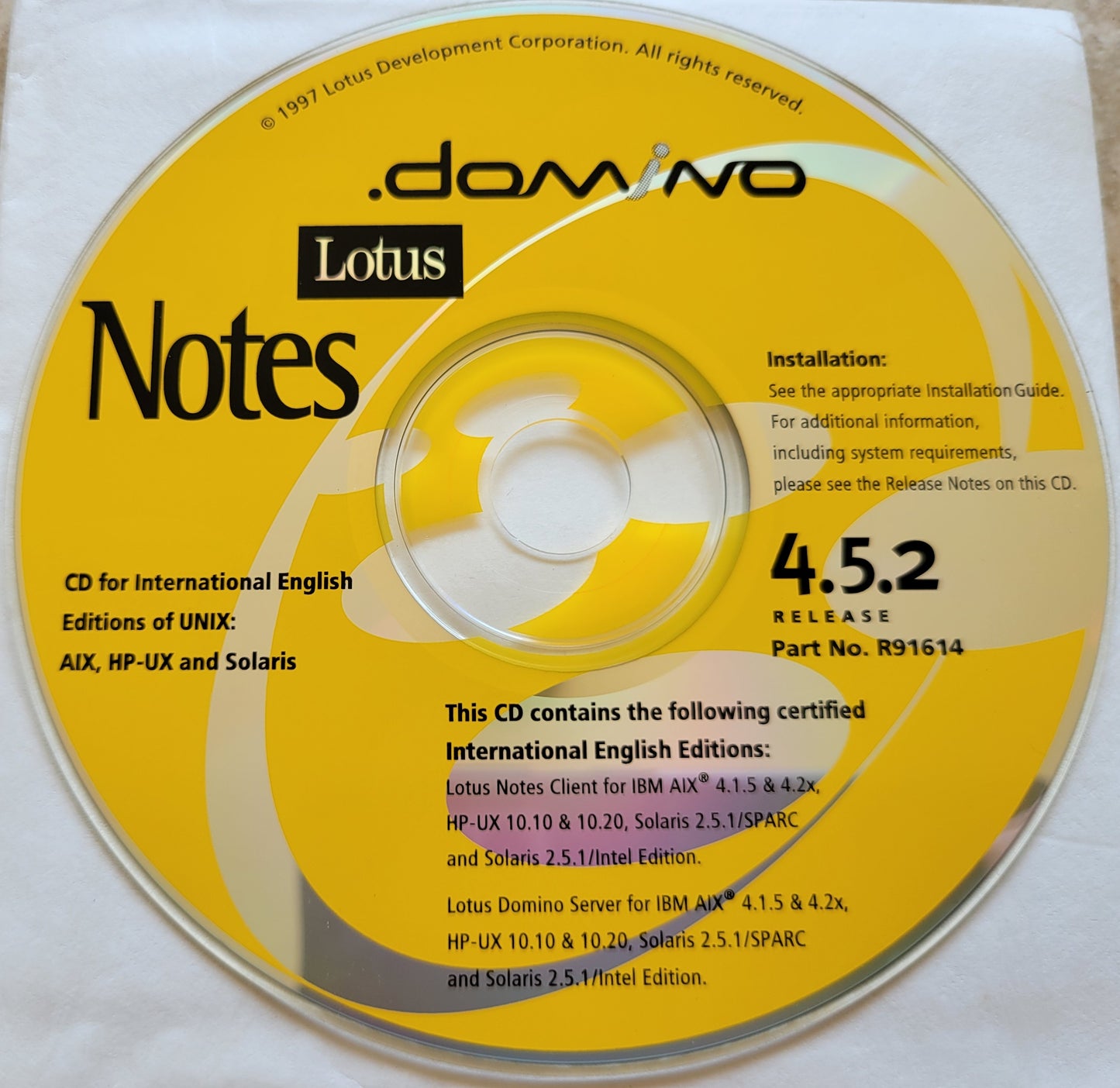 4. Vintage CD - Lotus Notes for UNIX