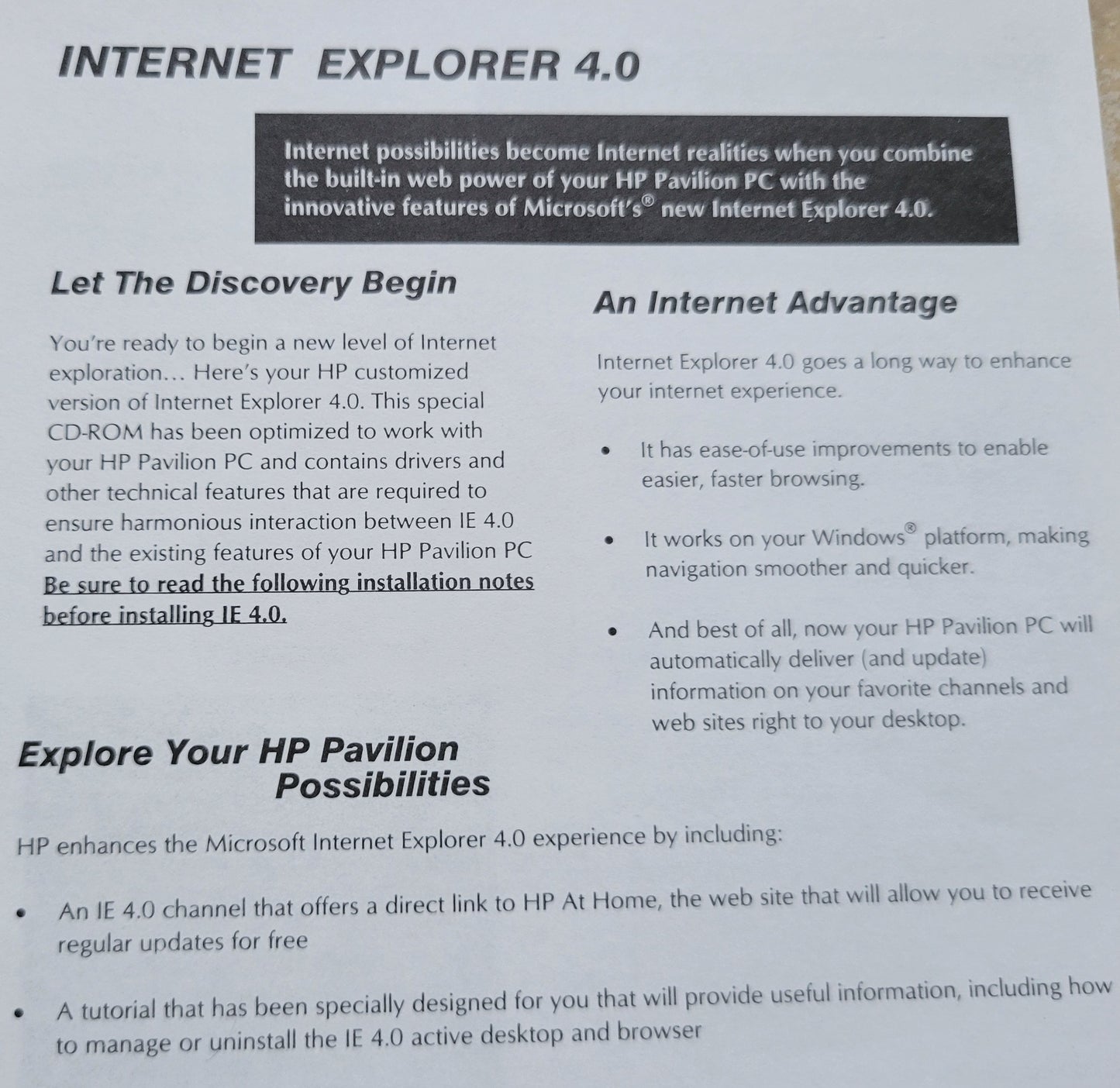 5. Vintage CD - Microsoft Internet Explorer 4.0 for HP