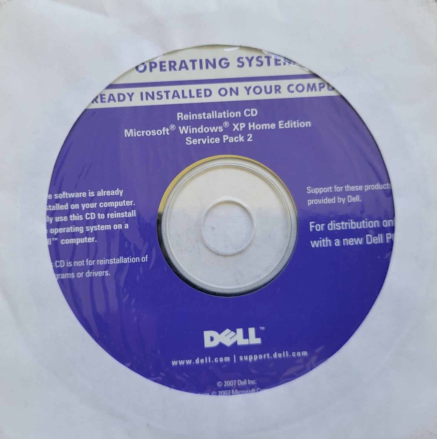 Vintage CD - Microsoft Windows XP Home Edition SP2 for Dell