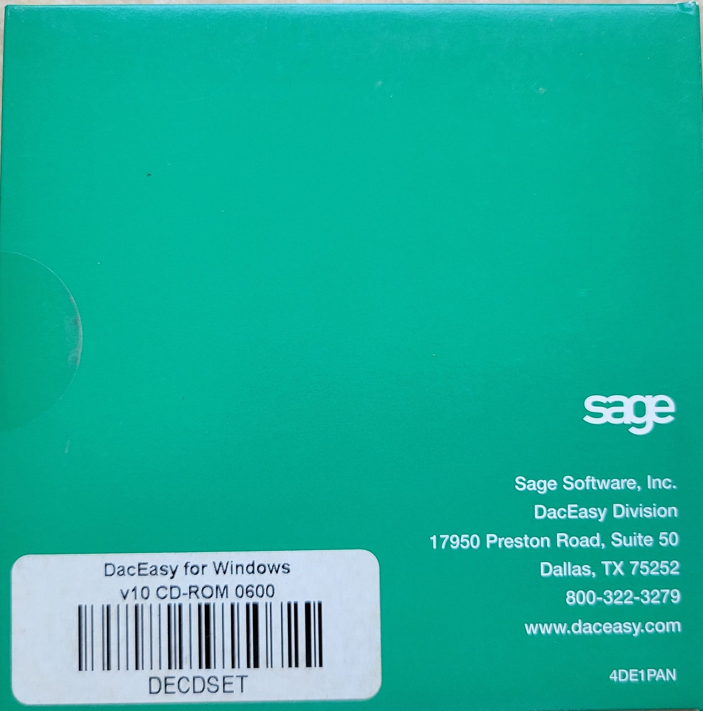 Vintage CD - Sage DacEasy Accounting for Windows, Version 10