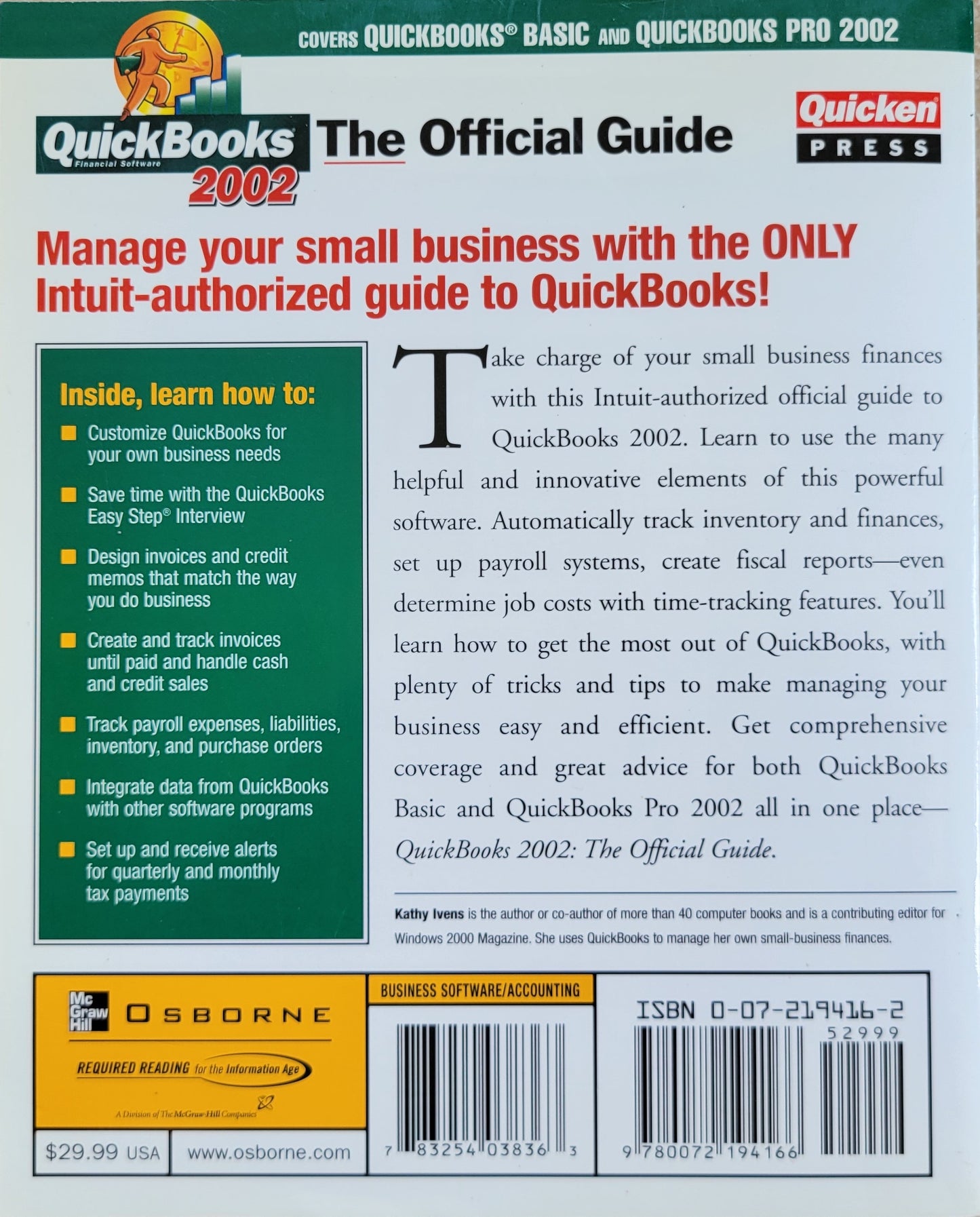 Vintage - QuickBooks 2002, The Official Guide