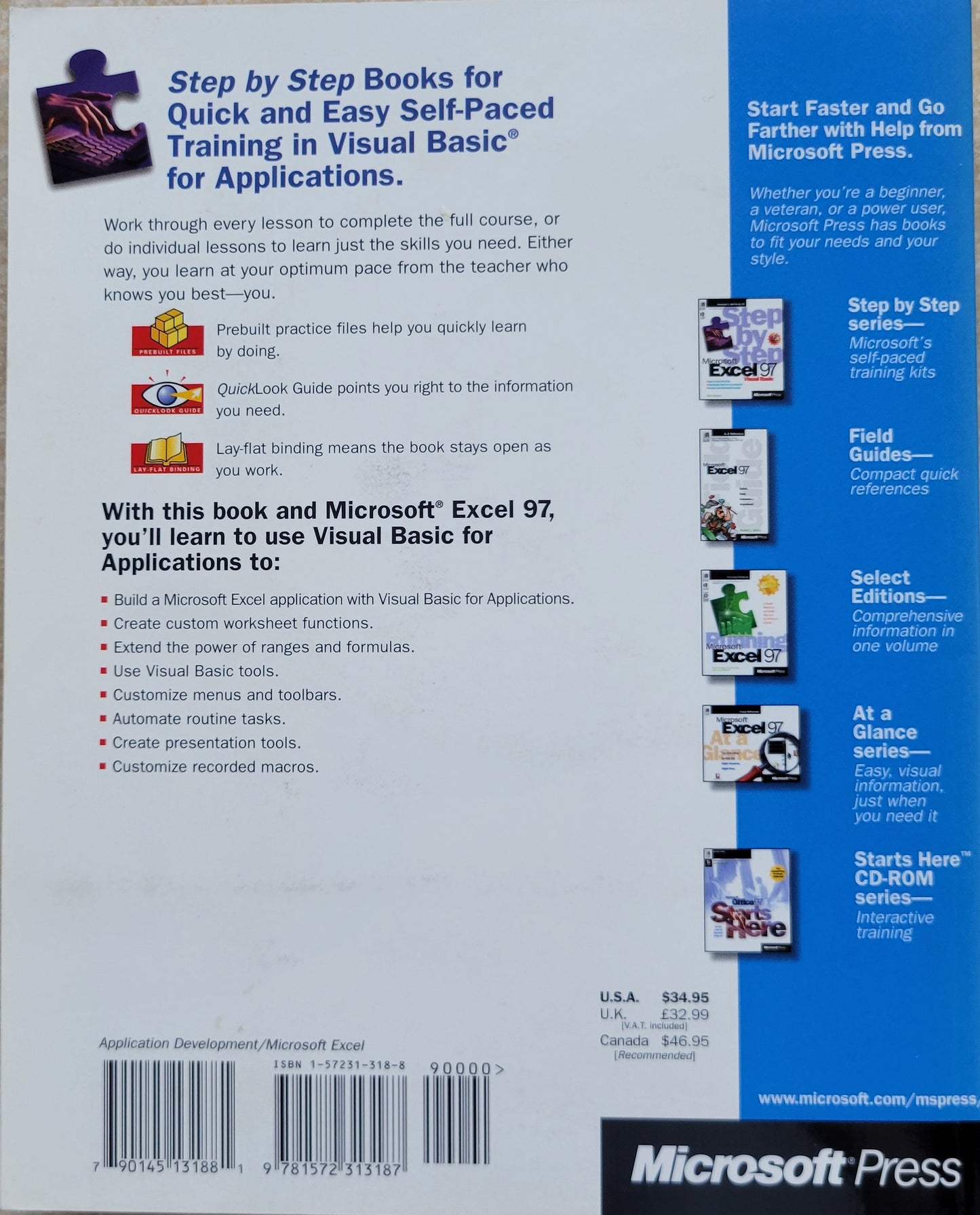 Vintage - Microsoft Excel 97 Visual Basic Step by Step