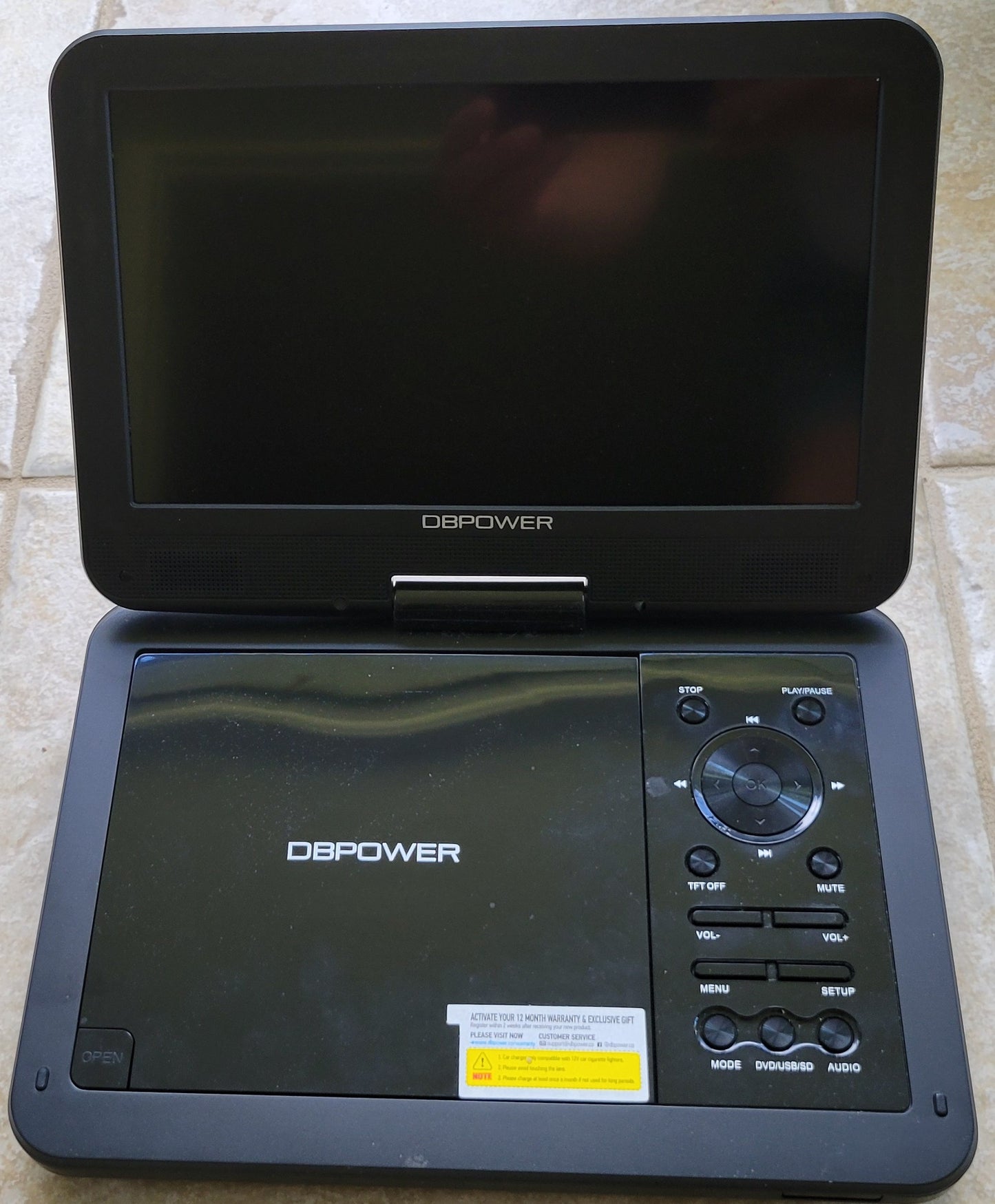 DBPOWER 12" Portable DVD Player, 10" Swivel Display Screen and SD/USB Port