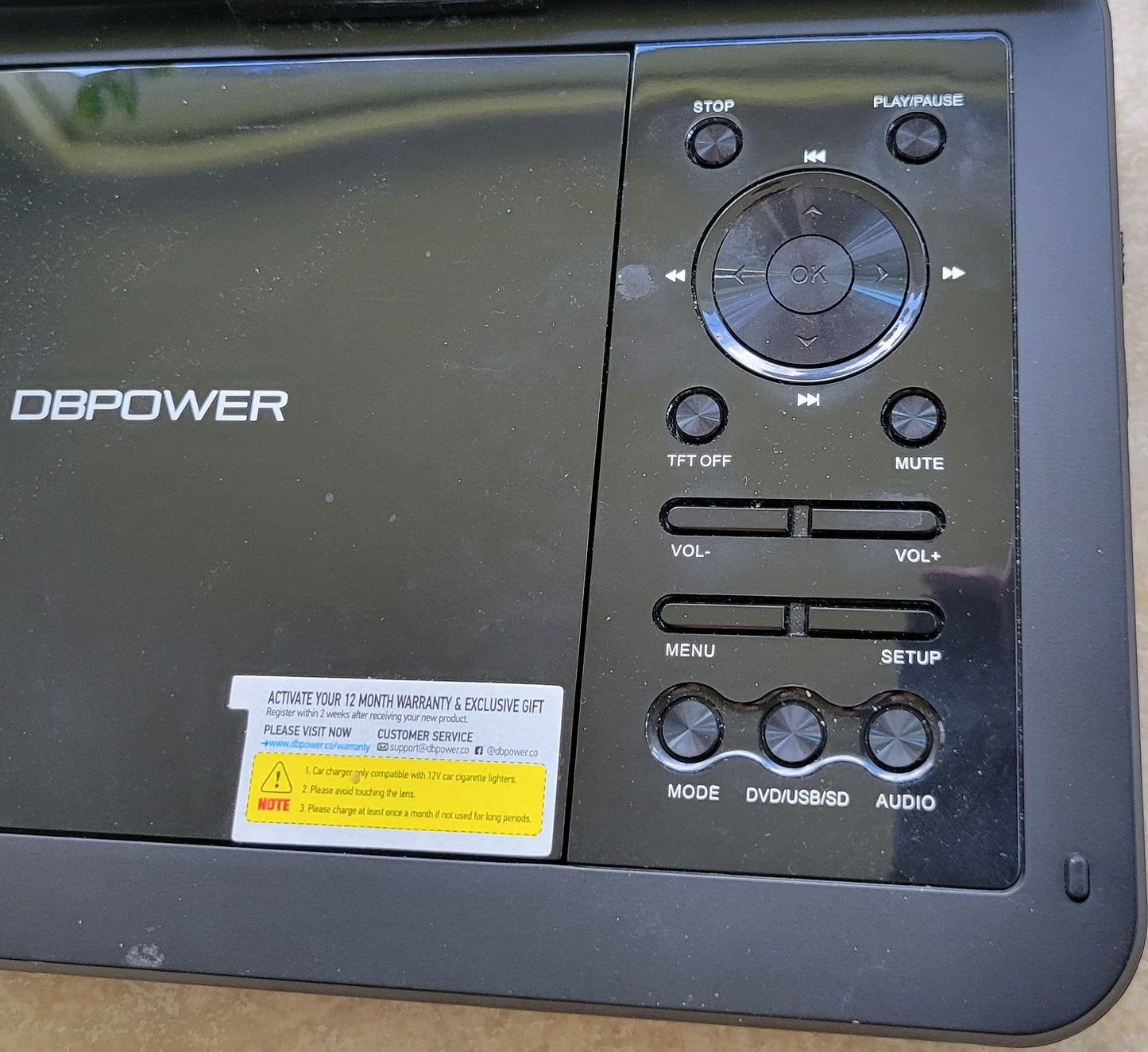 DBPOWER 12" Portable DVD Player, 10" Swivel Display Screen and SD/USB Port