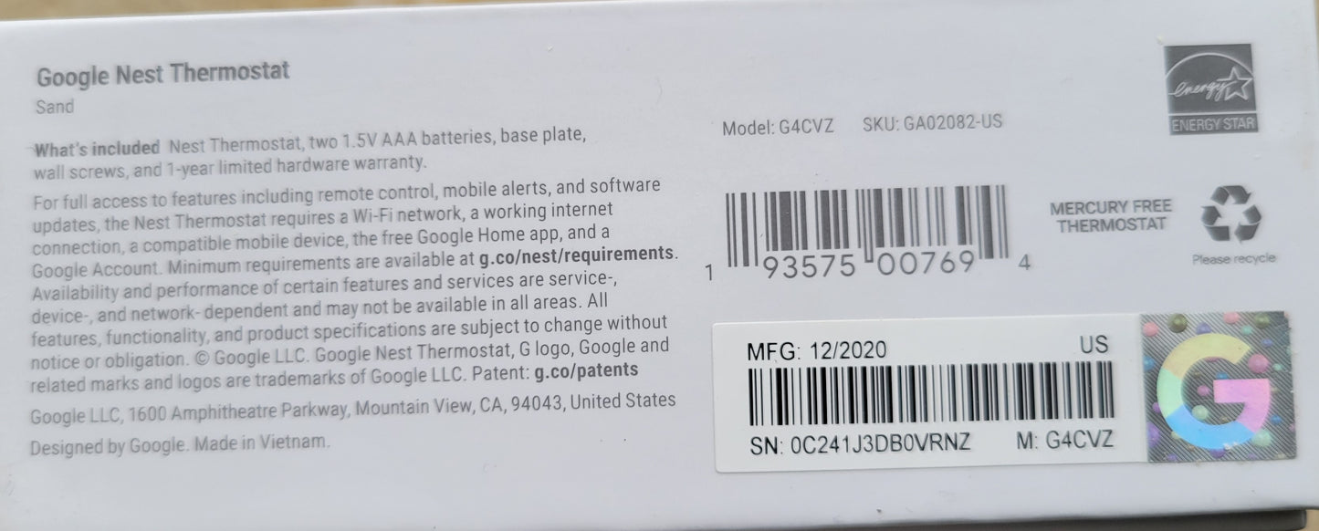 Google Nest Thermostat