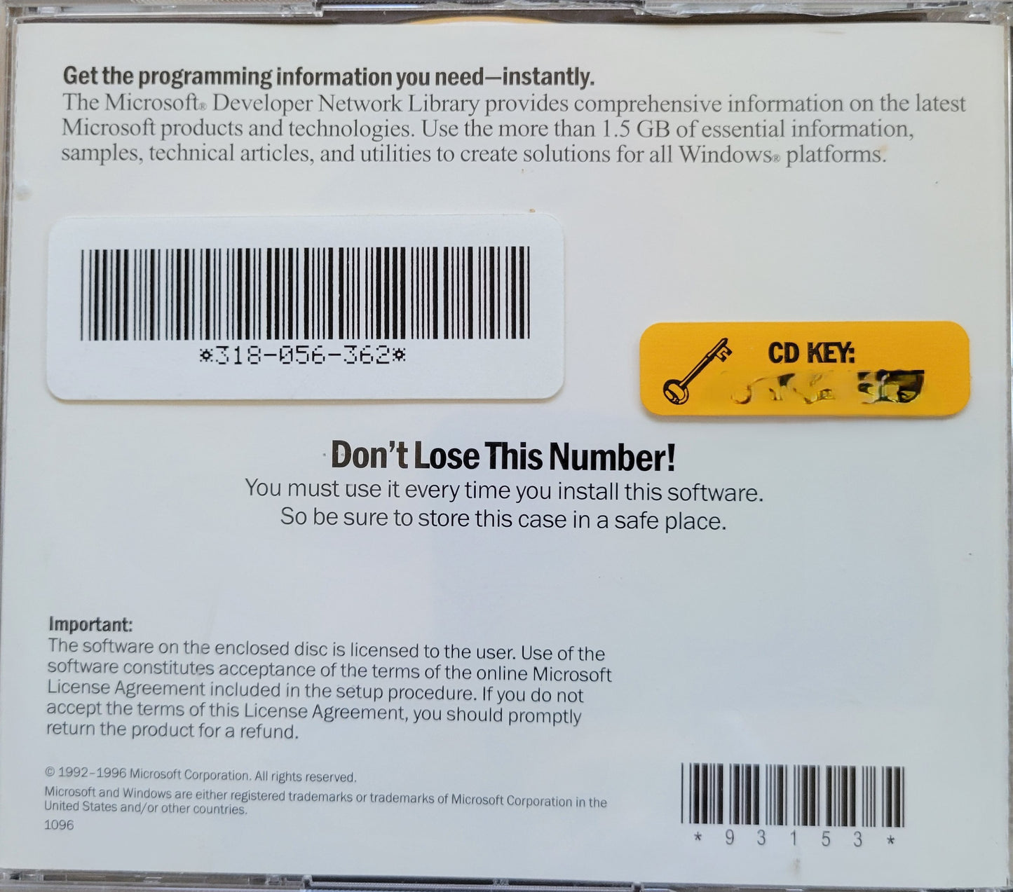 Vintage - Microsoft Developer Network Library, 2 CDs, 1996