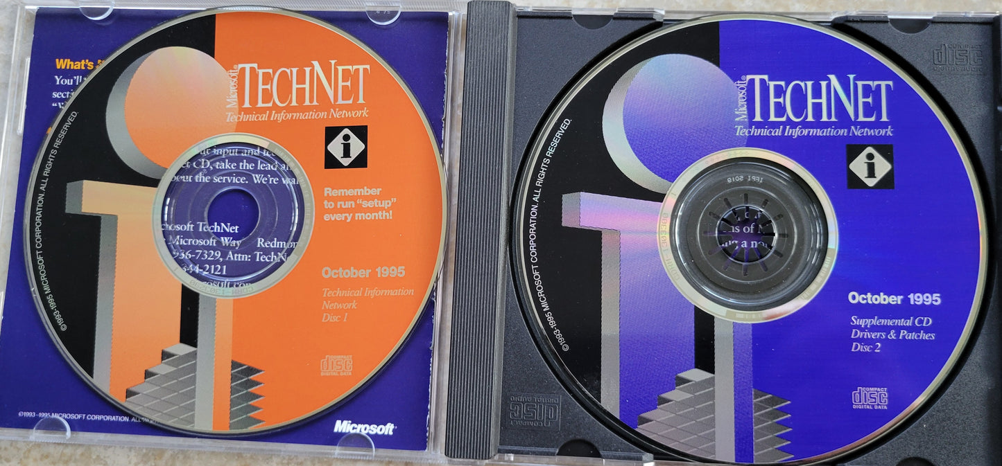 Vintage - Microsoft TechNet, Technical Information Network, 2 CDs, 1995