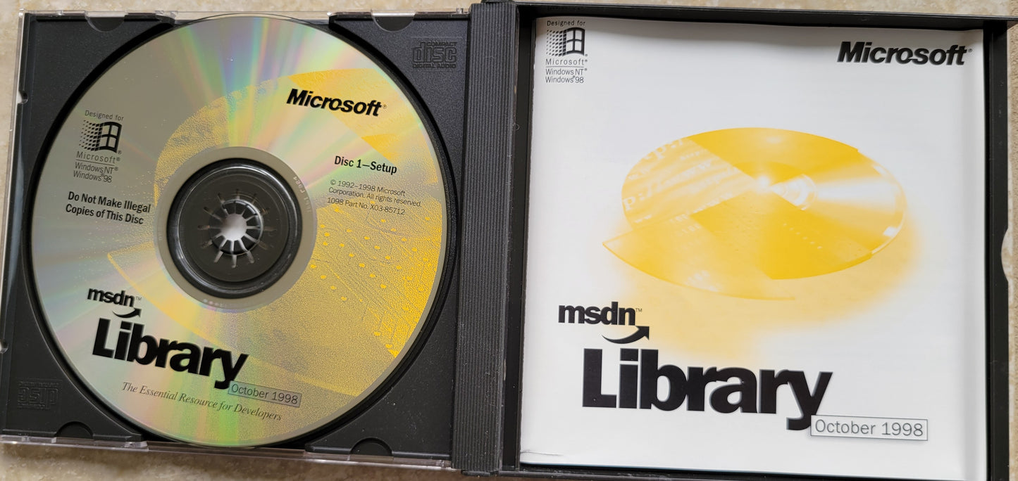 Microsoft MSDN Library, 3 CDs for Windows NT and Windows 98